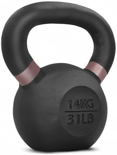 Yes4All Powder Coated Kettlebell, 9-88 lb Cast Iron Weights Brown