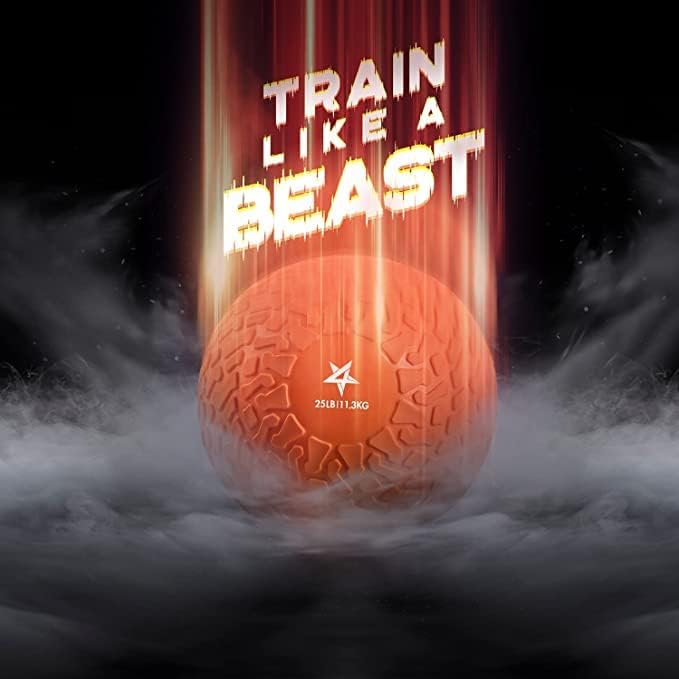 Yes4All Sand-Filled Slam Ball for Strength Training Orange beast