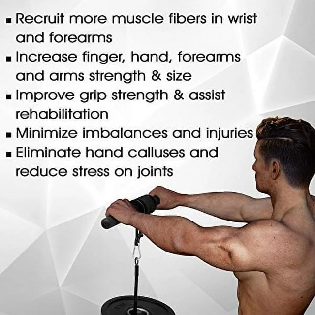 Yes4All Forearm Strengthener & Wrist Roller, Exercise Equipment A. Basic - Black