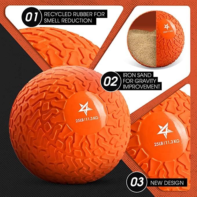 Yes4All Sand-Filled Slam Ball for Strength Training Orange beast