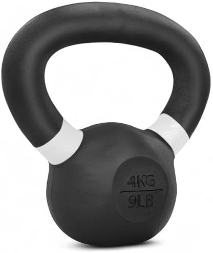 Yes4All Powder Coated Kettlebell, 9-88 lb Cast Iron Weights White